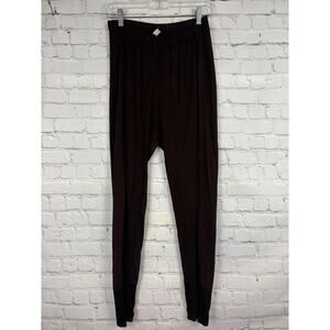 cynthia ashby Legging Stripe Ankle Rayon spandex Small Burgundy